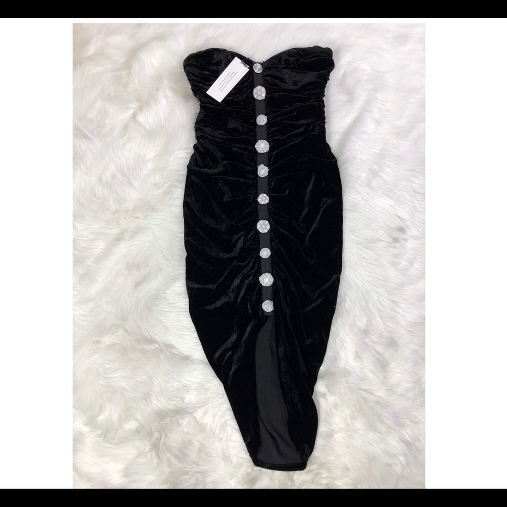 Veronica Beard Palo Strapless Velvet Dress - Picture 8 of 9